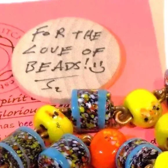 1970's James Ochoa Handmade Glass Beads & Copper Wire Spirit Chain Hanging Decor - Picture 5 of 7